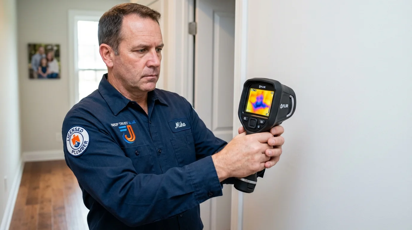 Thermal imaging leak detection by Johns Plumbing LLC in York Harbor